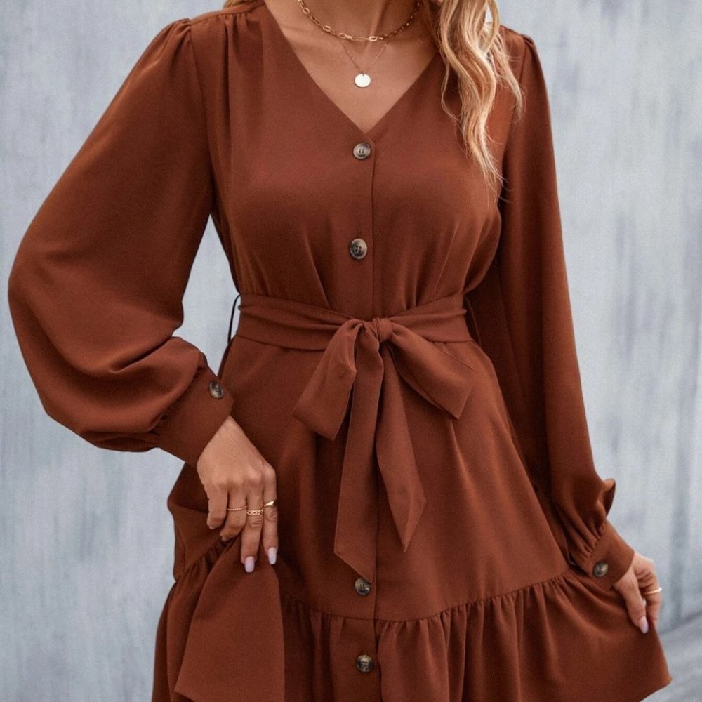 Brown Preppy Womens Dress - Picture 3 of 5